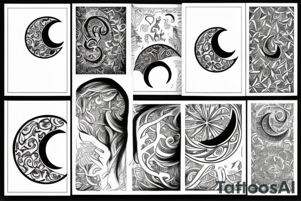 Pretty half moon tattoo idea