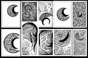 Pretty half moon tattoo idea
