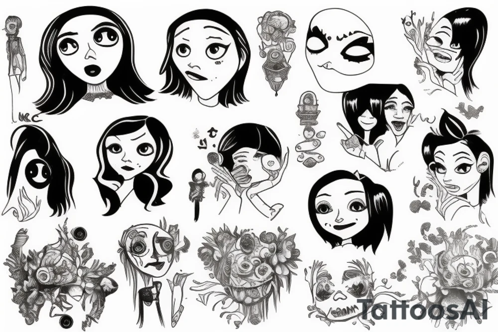 Coraline jones whine tattoo idea