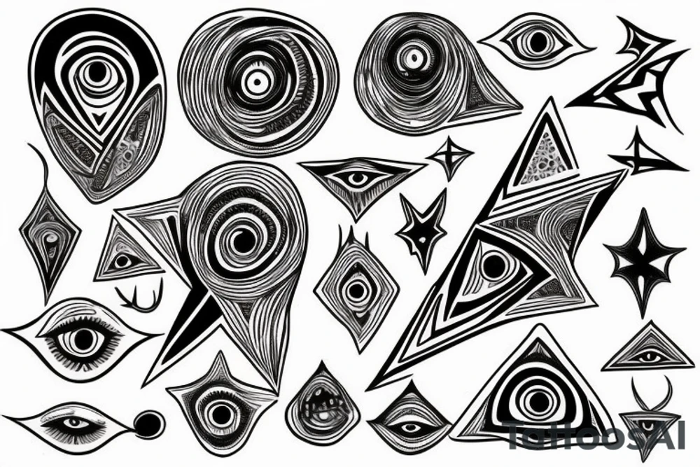 A dmt inspired depiction of all seeing eye tattoo idea