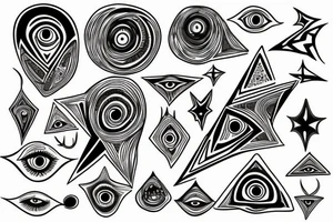 A dmt inspired depiction of all seeing eye tattoo idea