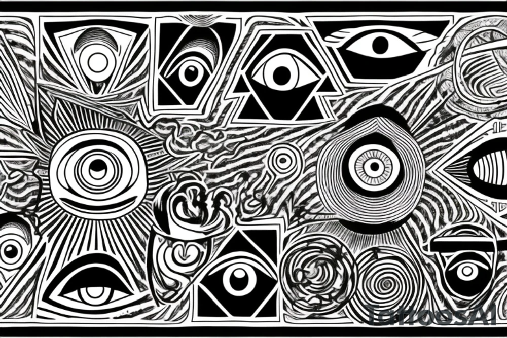 A dmt inspired depiction of all seeing eye tattoo idea