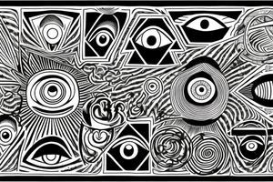 A dmt inspired depiction of all seeing eye tattoo idea