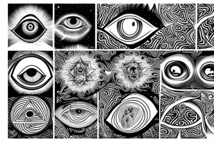 A dmt inspired depiction of all seeing eye tattoo idea
