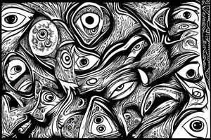 A dmt inspired depiction of eyes tattoo idea