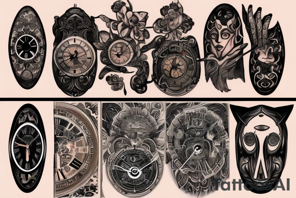 A dmt inspired clock tattoo idea