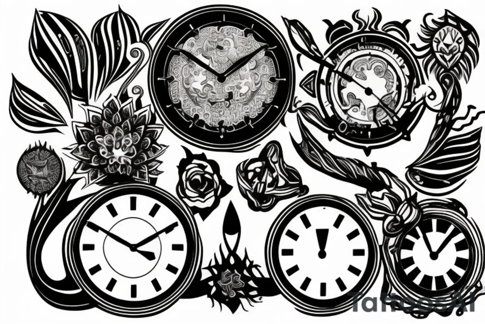 A dmt inspired clock tattoo idea