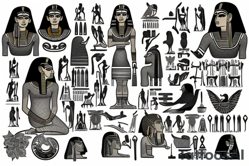 Egyptian Tats, that represent pain and integrity, also having a stronger sense in observation tattoo idea
