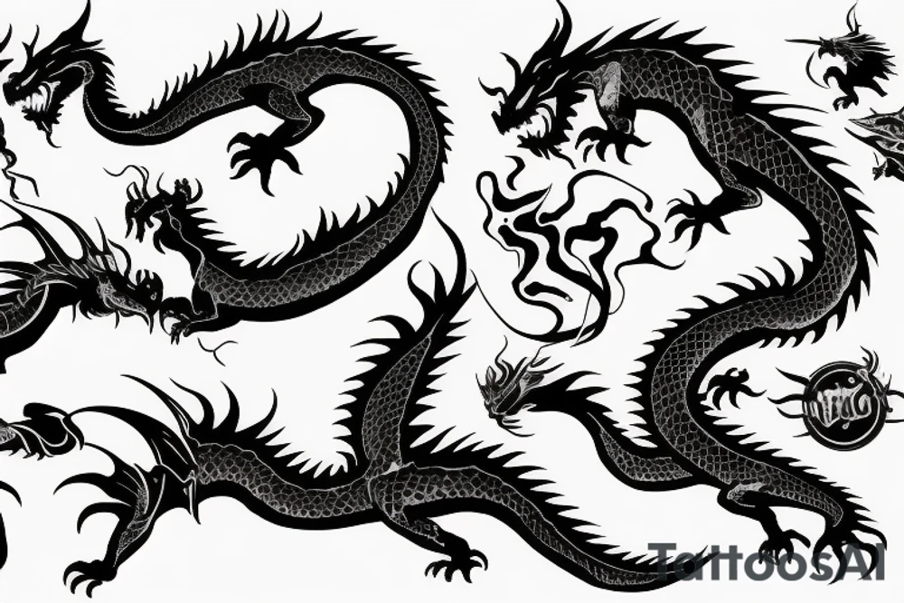 Dragon tattoo blowing fire tattoo idea