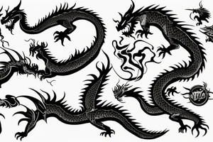 Dragon tattoo blowing fire tattoo idea