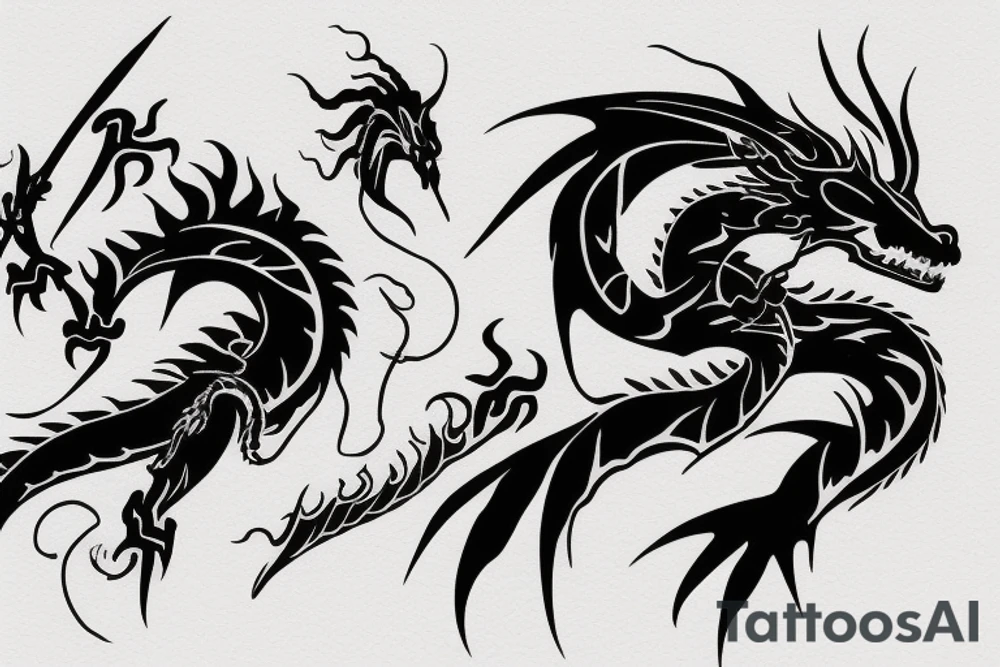 Dragon tattoo blowing fire tattoo idea