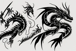 Dragon tattoo blowing fire tattoo idea