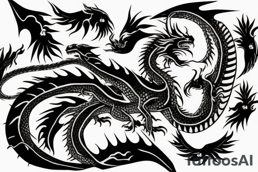 Dragon tattoo blowing fire tattoo idea