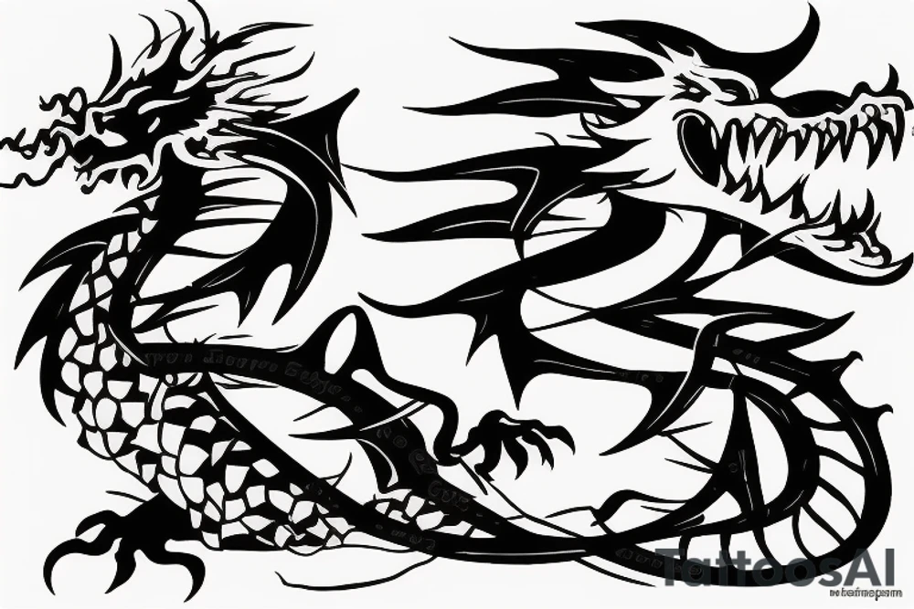 Dragon tattoo blowing fire tattoo idea