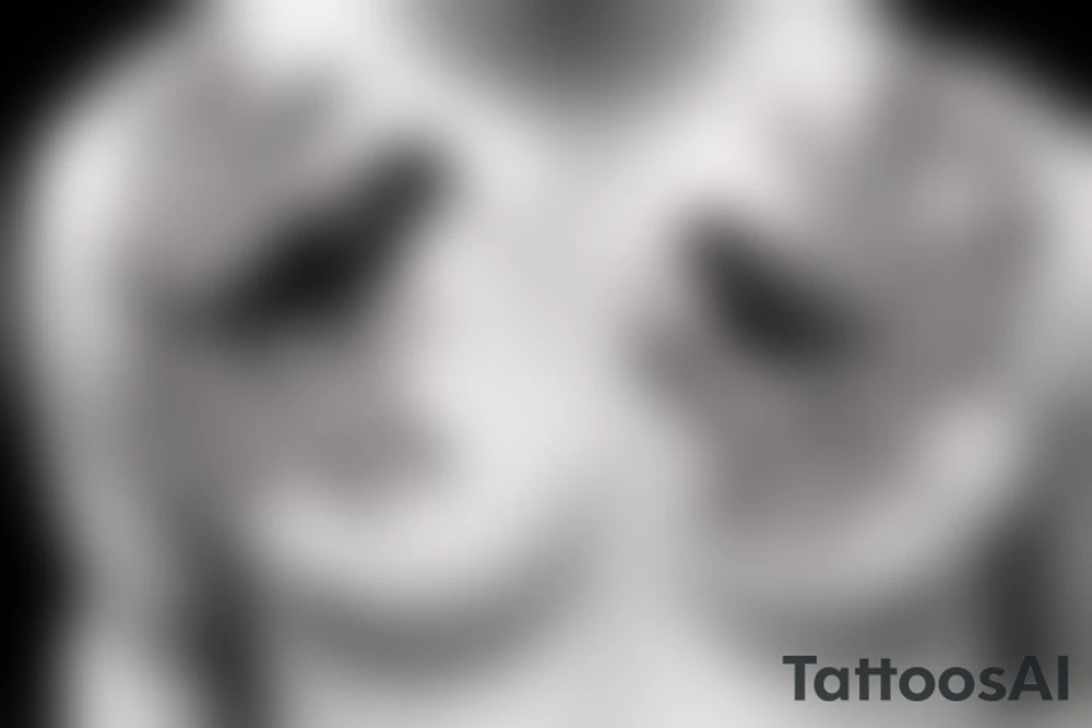 2 birds, a dove and a crow, both flying around each other tattoo idea
