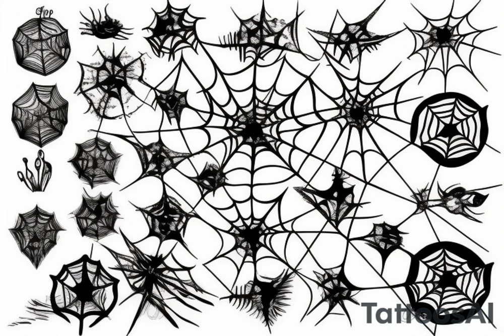 Earth in spiderweb tattoo idea