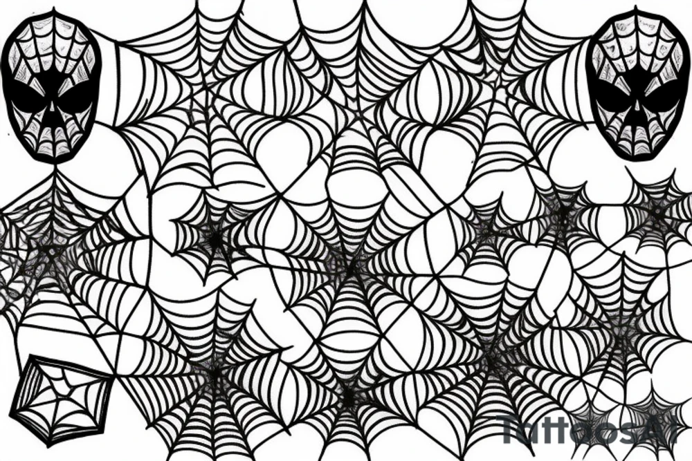 Earth in a spiderweb tattoo idea