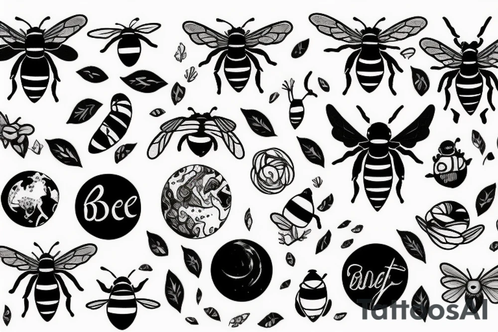 Bee and the Planet Earth tattoo idea