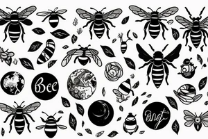 Bee and the Planet Earth tattoo idea