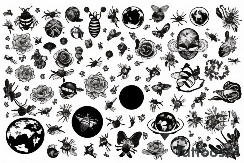 Bee and the Planet Earth tattoo idea