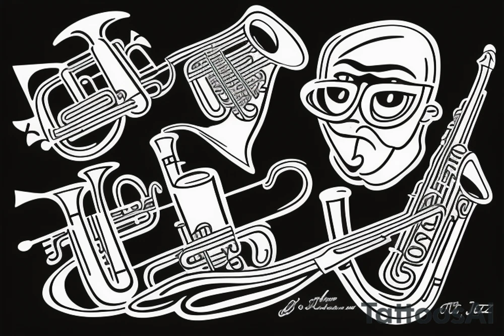 Trumpet jazz tattoo idea