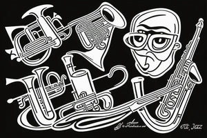 Trumpet jazz tattoo idea