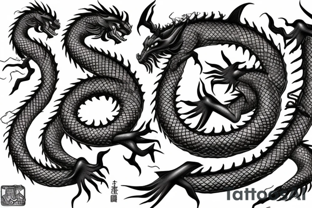 realistic shenron dragon with a 6th star dragon ball tattoo idea