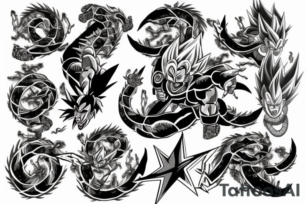 dragonball Z shenron dragon tattoo with the 6th star dragonball tattoo idea
