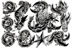 dragonball Z shenron dragon tattoo with the 6th star dragonball tattoo idea