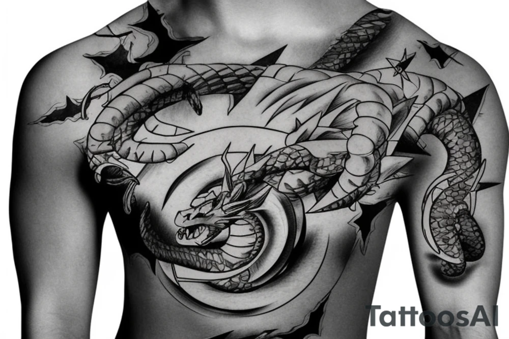 dragonball Z shenron dragon tattoo with the 6th star dragonball tattoo idea