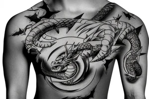 dragonball Z shenron dragon tattoo with the 6th star dragonball tattoo idea