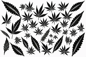 Dna symbol with weed leaf tattoo idea