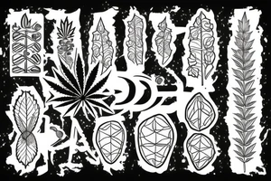 Dna symbol with weed leaf tattoo idea