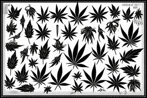 Dna symbol with weed leaf tattoo idea