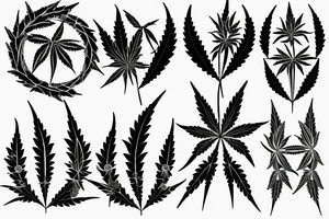 Dna symbol with weed leaf tattoo idea