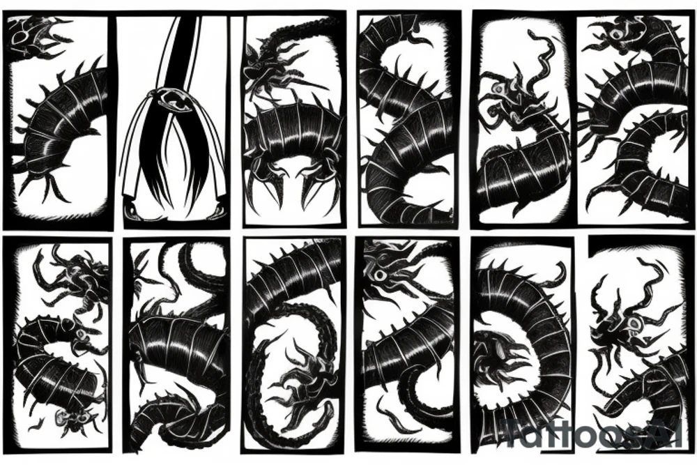 centipede katana tattoo idea