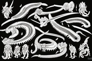 centipede katana tattoo idea