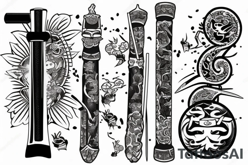 japanese katana tattoo idea