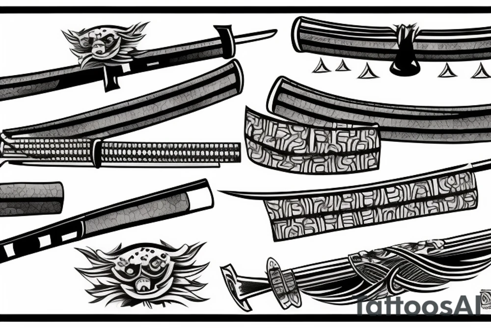 japanese katana tattoo idea