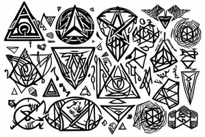 earth witch crystal geometric viking sigil tattoo idea