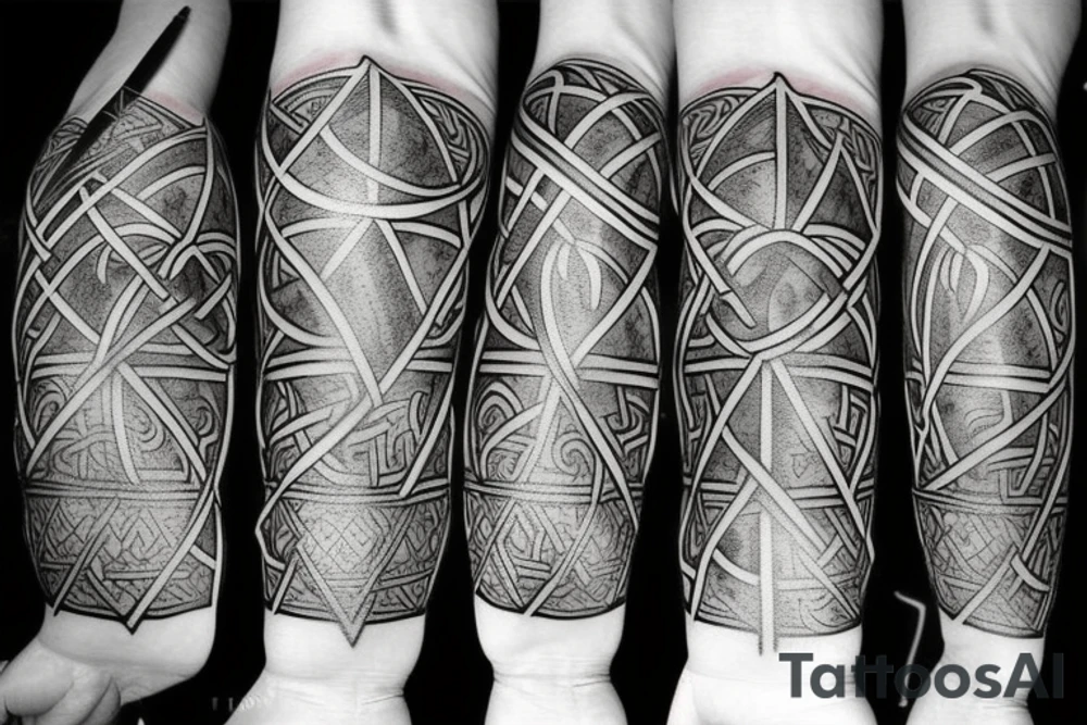 earth witch crystal geometric viking sigil tattoo idea