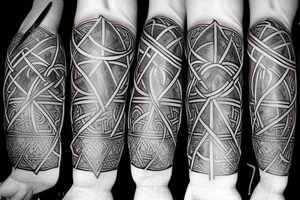 earth witch crystal geometric viking sigil tattoo idea
