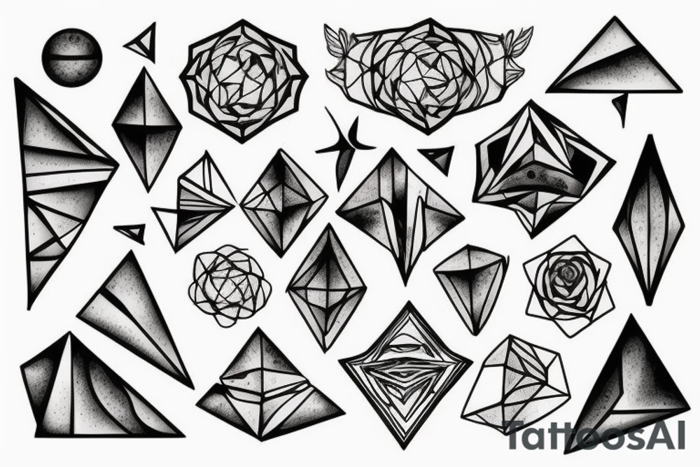 earth witch crystal geometric tattoo idea