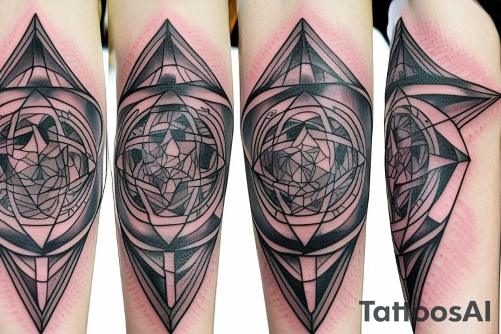 earth witch crystal geometric tattoo idea