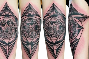 earth witch crystal geometric tattoo idea