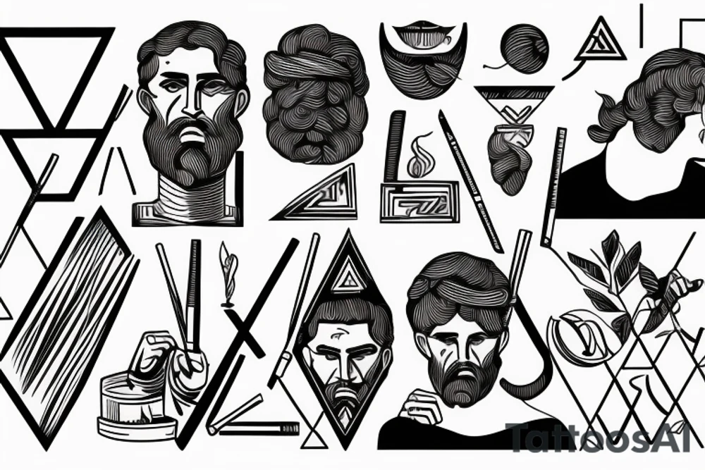 Ancient greece man holding a cigarette tattoo idea