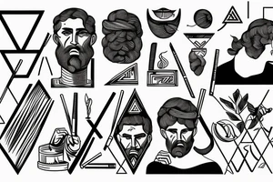 Ancient greece man holding a cigarette tattoo idea