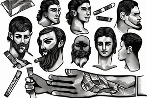Ancient greece man holding a cigarette tattoo idea