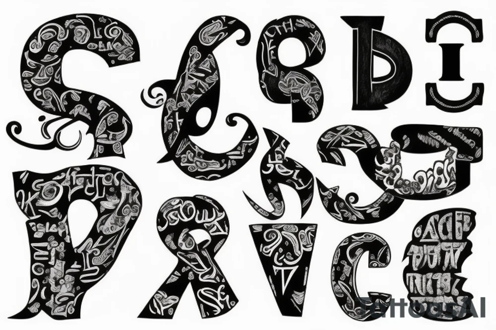 Alphabet A tattoo idea