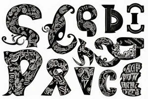 Alphabet A tattoo idea